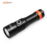 OrcaTorch D530 Scuba Diving Light 1300-Lumen 8 Degrees Narrow Beam Angle Underwater 150M Waterproof Torch Night Dive Flashlight